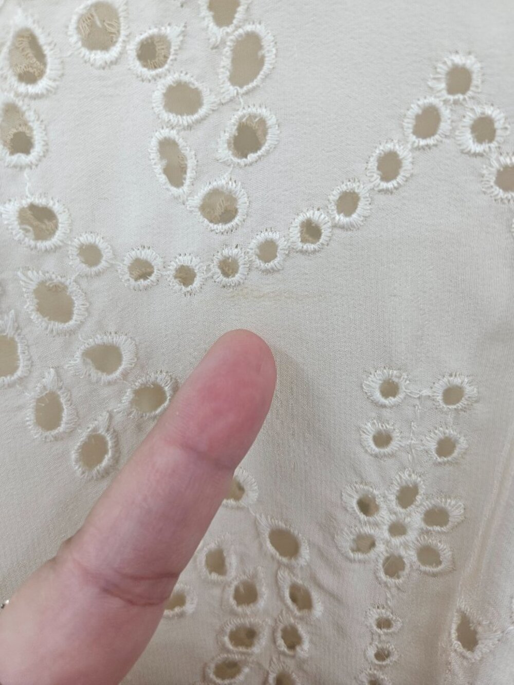Ulla Johnson Althea Silk Eyelet Blouse Cream Women's Size 4 Preppy Boho Romantic - Picture 12 of 15